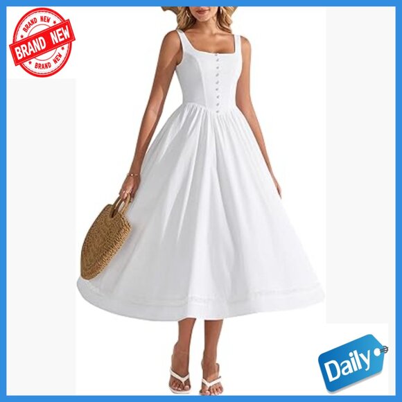 Lace A-Line Midi Dress with Pockets Wedding Guest Formal Casual Boho